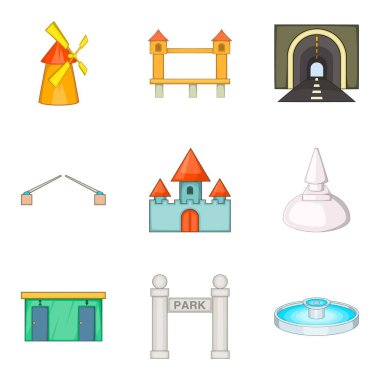 Doku Icons set, karikatür tarzı