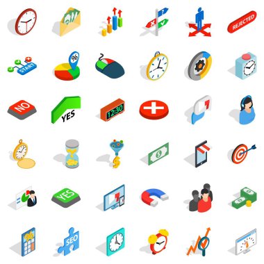 Takvim Icons set, izometrik stili