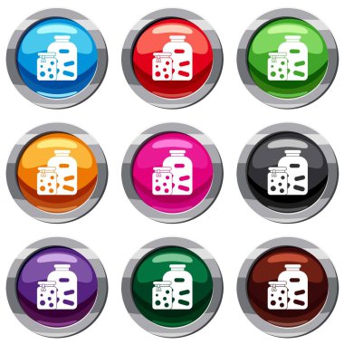 Kavanoz turşu sebze ve reçel ile 9 koleksiyonu ayarla