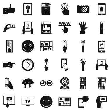 Bilgi Icons set, basit tarzı