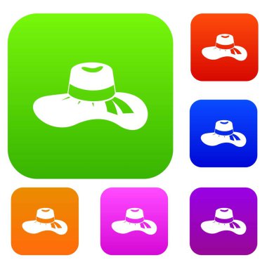 Kadın şapka koleksiyonu ayarla