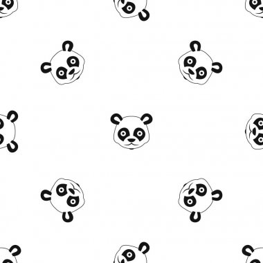 Panda desen sorunsuz siyah Başkanı