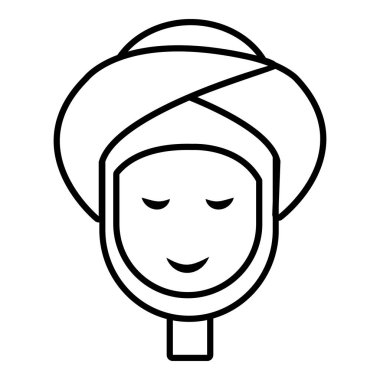 Yüz spa tedavisi simgesi, anahat stili