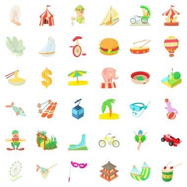 Yolculuk Icons set, karikatür tarzı