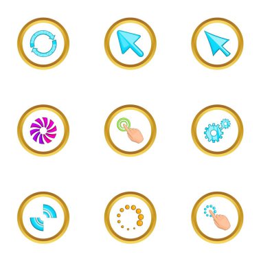 El işaretçisi Icons set, karikatür tarzı