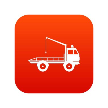 Araba çekme kamyonu simgesi dijital kırmızı