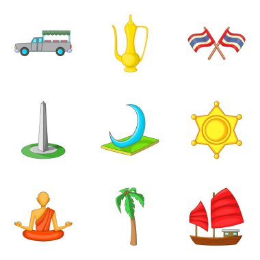 Aydınlatma Icons set, karikatür tarzı