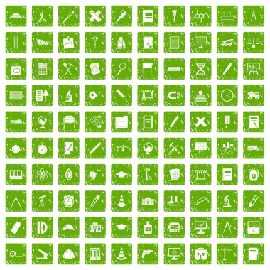 100 pusula simgeler grunge yeşil ayarla