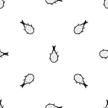 Dragon meyve deseni sorunsuz siyah