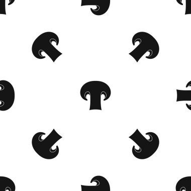 Champignon mantar deseni sorunsuz siyah