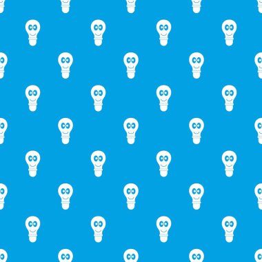 Gözleri desen kesintisiz mavi ile gülümseyen ampul