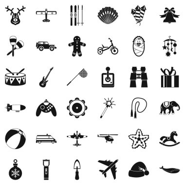 Çocuk Icons set, basit tarzı