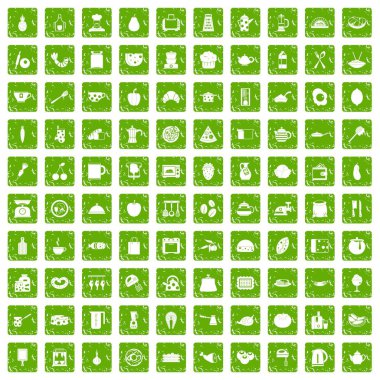 simgeler pişirme 100 grunge yeşil ayarla