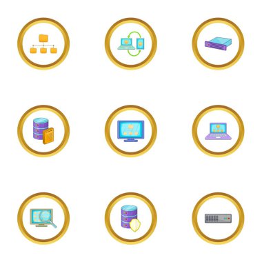 Veritabanı Icons set, karikatür tarzı