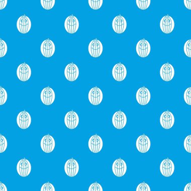 Olgun gülümseyen kavun desen kesintisiz mavi