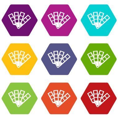 Renk altı yüzlü renk paleti Kılavuzu simgesi ayarla