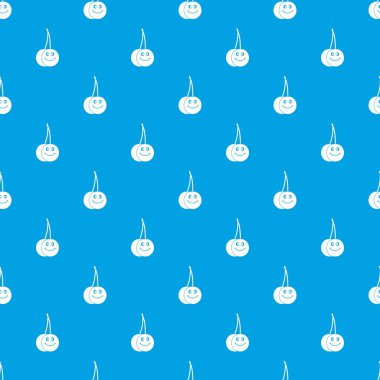 Olgun gülümseyen kiraz desen kesintisiz mavi