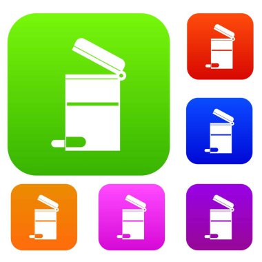 Çelik çöp tenekesi koleksiyonu ayarla