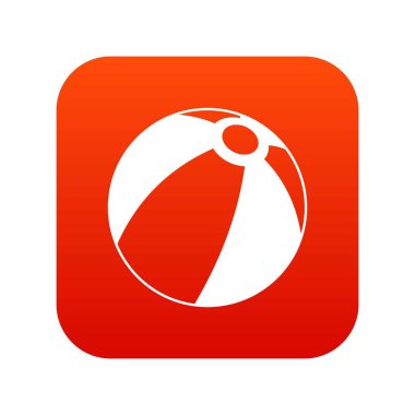 Plaj topu simgesini dijital kırmızı