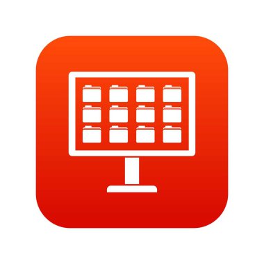 Bilgisayarın masaüstüne klasör simgesi dijital kırmızı