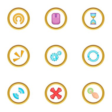 Farklı imleç Icons set, karikatür tarzı