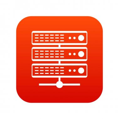 Sunucuları simgesi dijital kırmızı