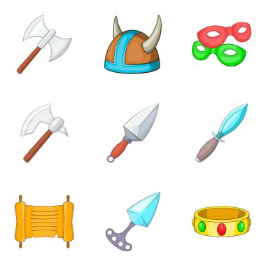 Eski silah Icons set, karikatür tarzı