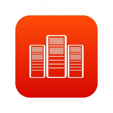 Veritabanı sunucuları simgesi dijital kırmızı