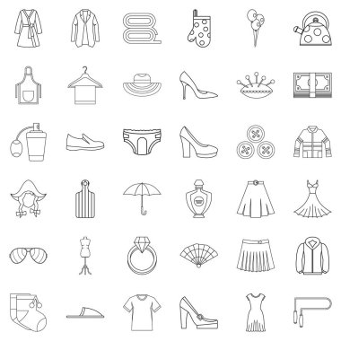 Yüzük Icons set, anahat stili