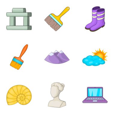 Arkeolog Icons set, karikatür tarzı