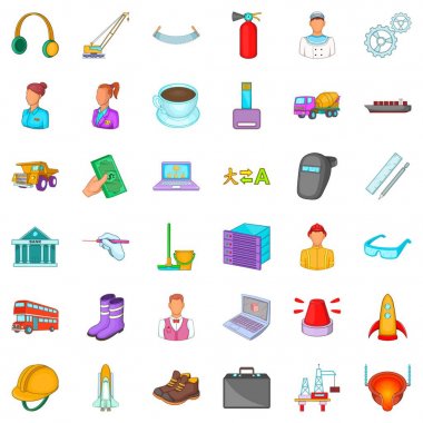 Kişi Icons set, karikatür tarzı