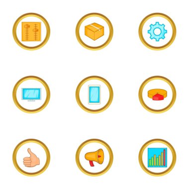 Infographic parçaları simgeler ayarla, tarzı çizgi film