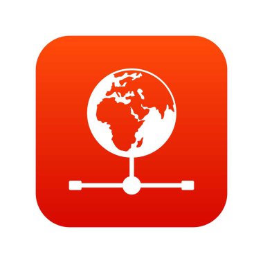 Küre simgesi dijital kırmızı