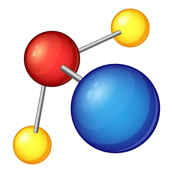 Blaue Molekül-Ikone, Cartoon-Stil — Stockvektor