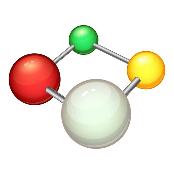 Icono de molécula de átomo, estilo de dibujos animados — Vector de stock