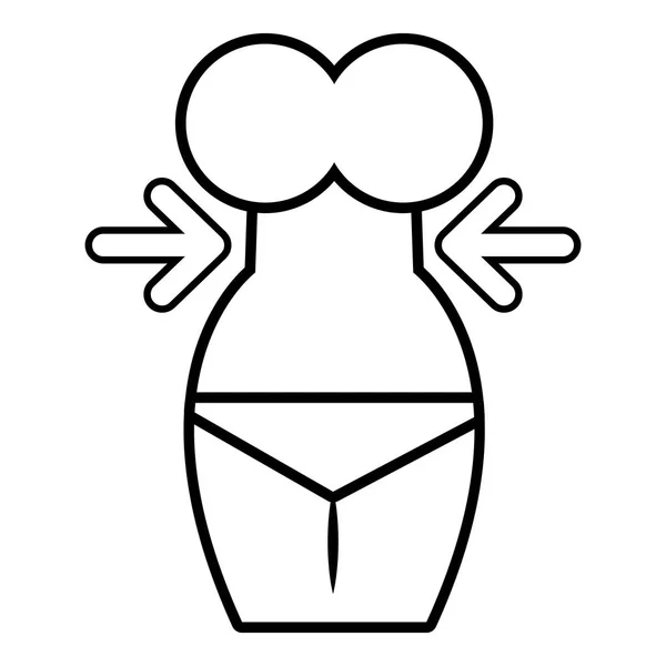Wellness Körper Silhouette Symbol, Umriss Stil — Stockvektor