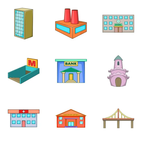Organisation Icons Set, Cartoon-Stil — Stockvektor