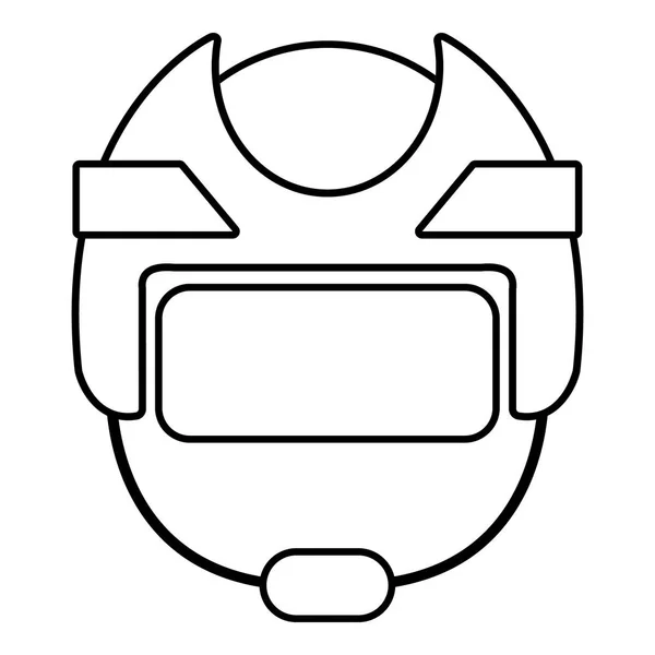 하 키 헬멧 아이콘, 윤곽선 스타일 — 스톡 벡터
