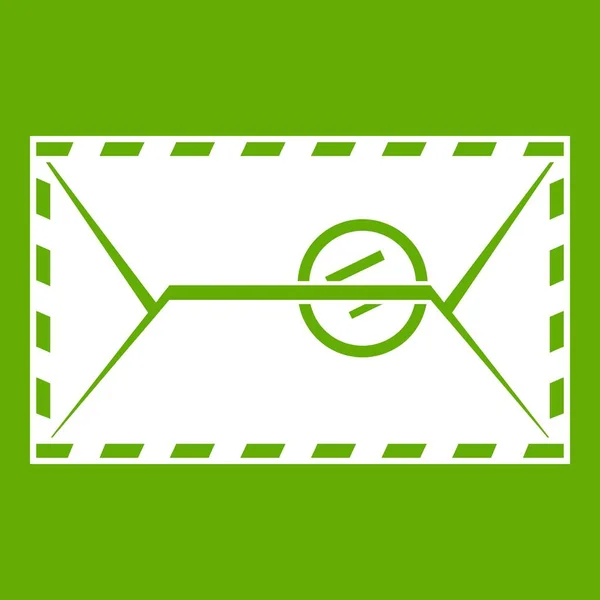 Mail envelop met een groen stempel-pictogram — Stockvector