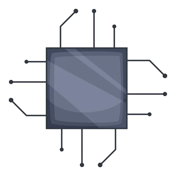 Power mikroprocesszor chip ikon, rajzfilm stílusú — Stock Vector