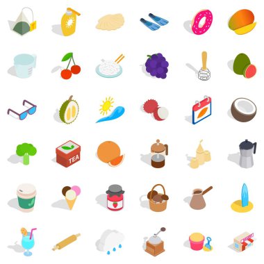 Tatlı Icons set, izometrik stili