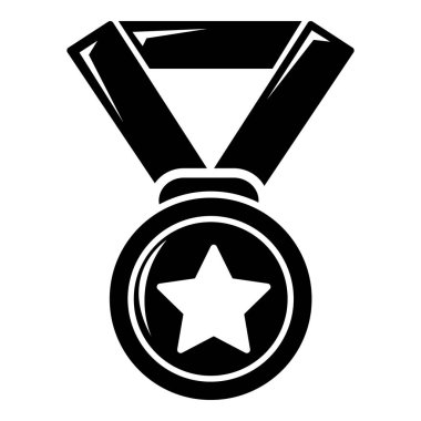 Hokeyi şampiyonu madalya simgesi, basit tarzı