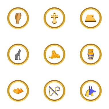 Mısır Icons set, karikatür tarzı