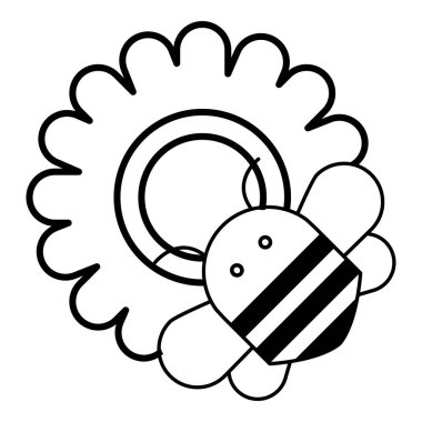 Arı çiçek simgesini, anahat stili