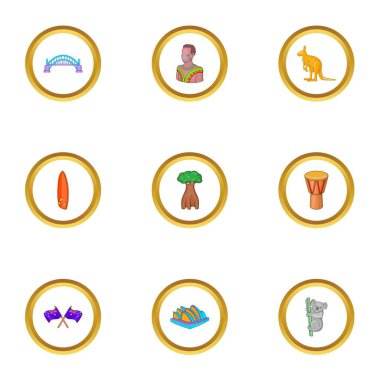 Sydney Icons set, karikatür tarzı