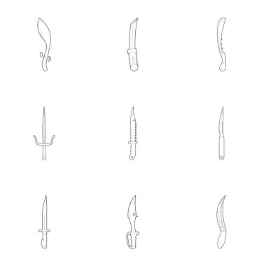 Atma silah Icons set, anahat stili
