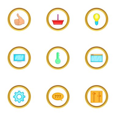 Internet pazarlama simgeler ayarla, tarzı çizgi film