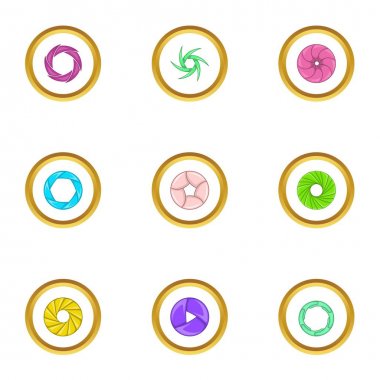 Çekim Icons set, karikatür tarzı