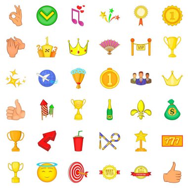 Kupa Icons set, karikatür tarzı