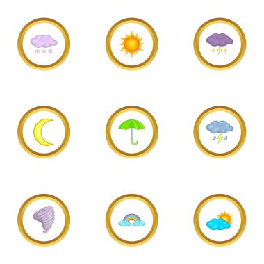 Hava simgeleri ayarlandı, çizgi film biçimi